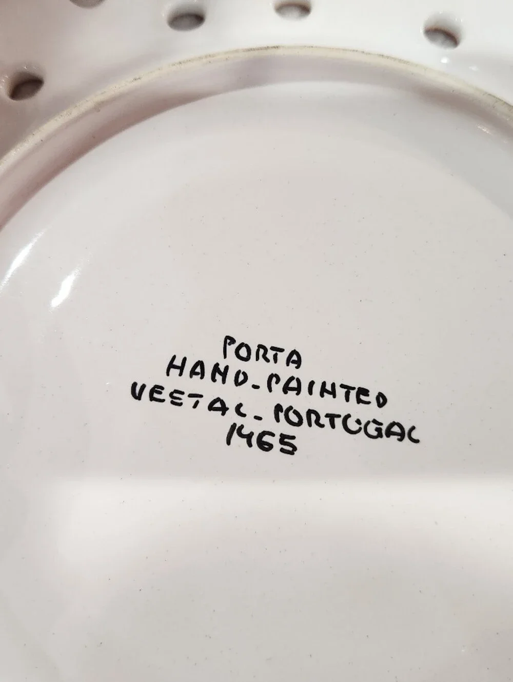 Vintage Porta Vestal Alcobaca Portugal 1465 Hand Painted 2 Decorative Plates